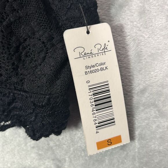 NWT New Rene Rofe Black Lace Halter Soft Cup Bra Size Small - Picture 2 of 9